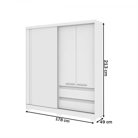 Guarda-Roupa Solteiro Condor 3 Portas 2 Gavetas - Image 2