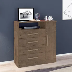 Comoda Delta Quarto Com 4 Gavetas e 1 Porta