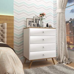 OMODA RETRO PE PALITO 67 CM 4 GAVETAS MDP MEL  BRANCO LACCA