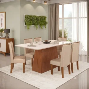 Conjunto de Mesa Dulce com 6 Cadeiras